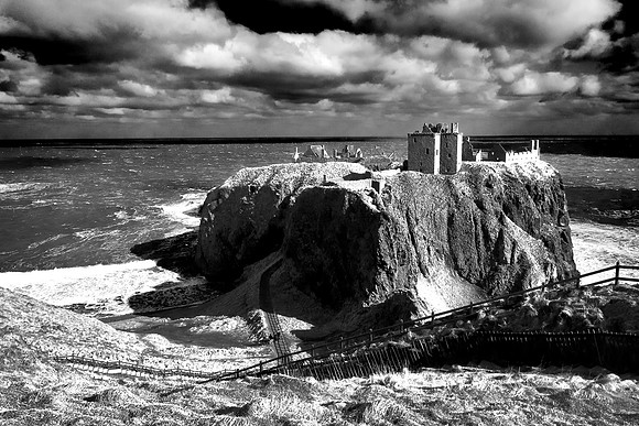 Dunnottar Castle on a stormy day